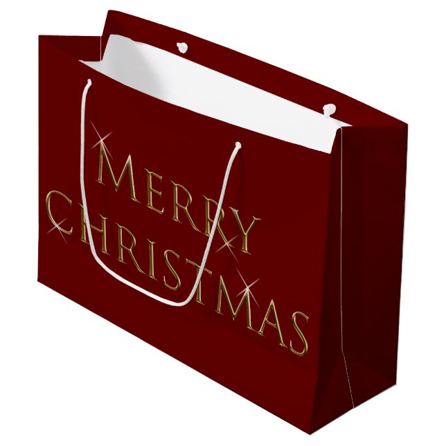 Merry Christmas  Large Gift Bag (Front Angled)