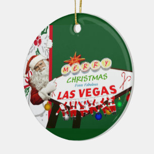 Merry Christmas Las Vegas SANTAS Ornament