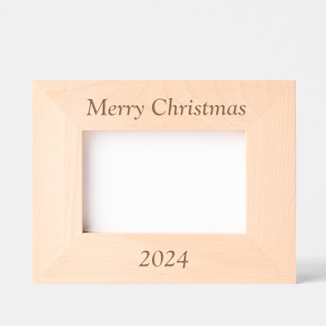 Merry Christmas Laser Etched Picture Frame Engraved Frames (Front)