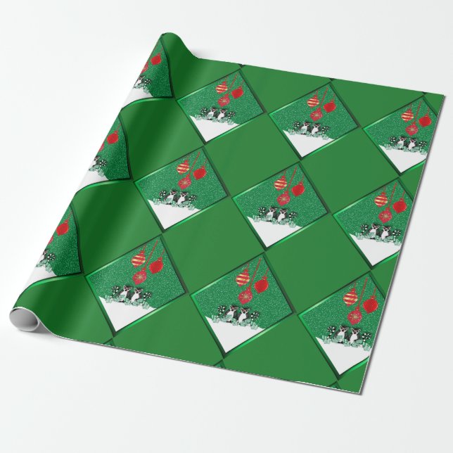 MERRY CHRISTMAS LEMUR WRAPPING PAPER (Unrolled)