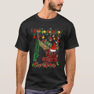 Merry Christmas Leopard Plaid Santa Reindeer Elf E T-Shirt