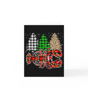 Merry Christmas Leopard Plaid Tree Funny Lobster A Card
