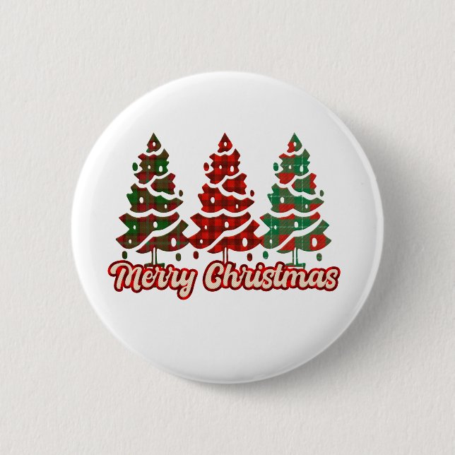 Merry Christmas Leopard Tree Button (Front)