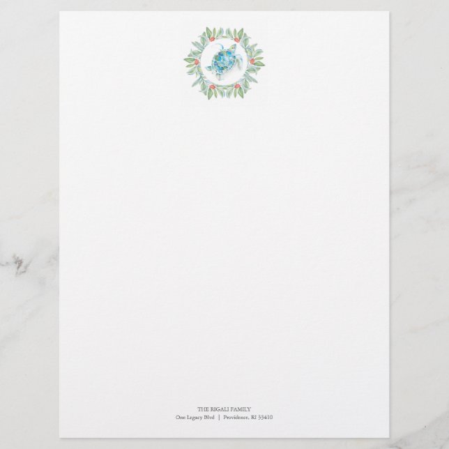 Merry Christmas Letter Stationery Beachy (Front)