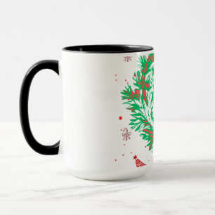 Merry Christmas Lettering and Gingerbread Holiday. Mug