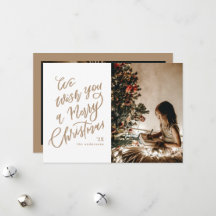 Merry Christmas Lettering Gold Photo