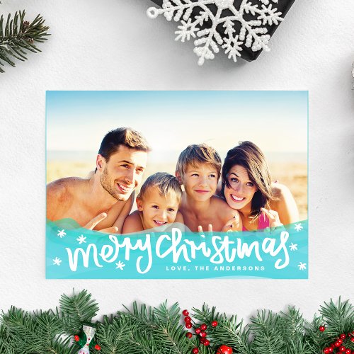 Merry Christmas Lettering Holiday Photo Card