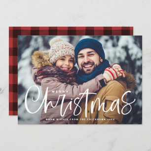 Merry Christmas Lettering Overlay Photo Holiday Card
