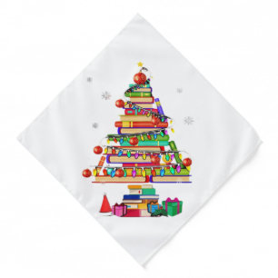 Merry Christmas Library Tree Bandana