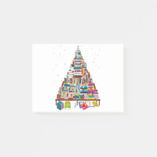 Merry Christmas Library Tree Gift For Book Lover Post_it Notes
