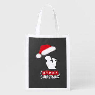 Merry Christmas Library Tree Grocery Bag