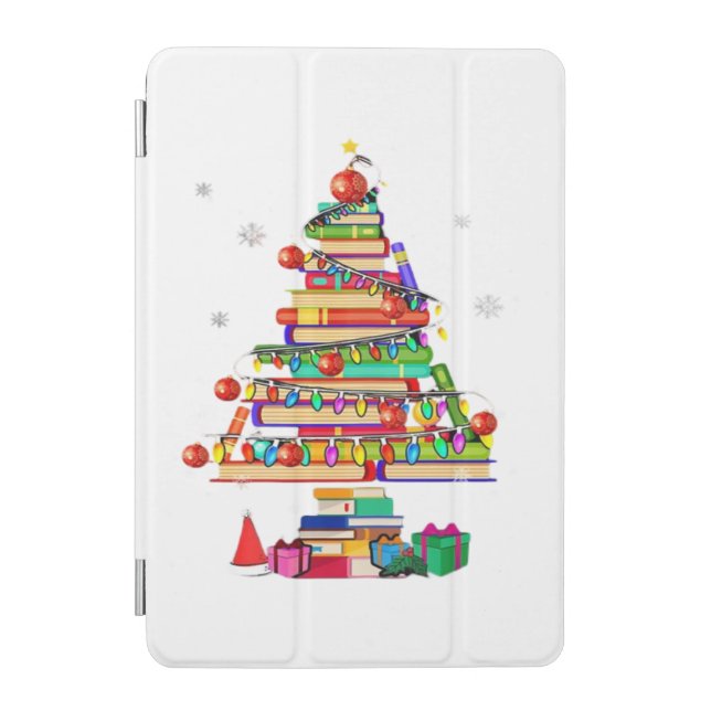 Merry Christmas Library Tree iPad Mini Cover (Front)