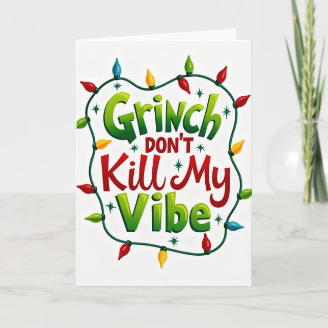 Merry Christmas Light Frame Card (Front)