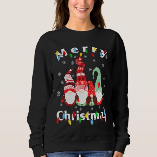 Merry Christmas Light Gnome Pajamas Sweatshirt
