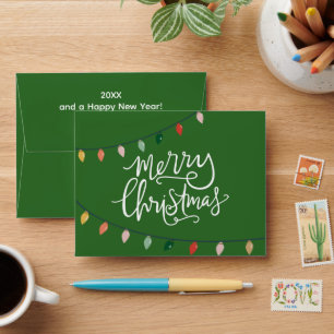 Merry Christmas Lights Business Gift Card Envelope