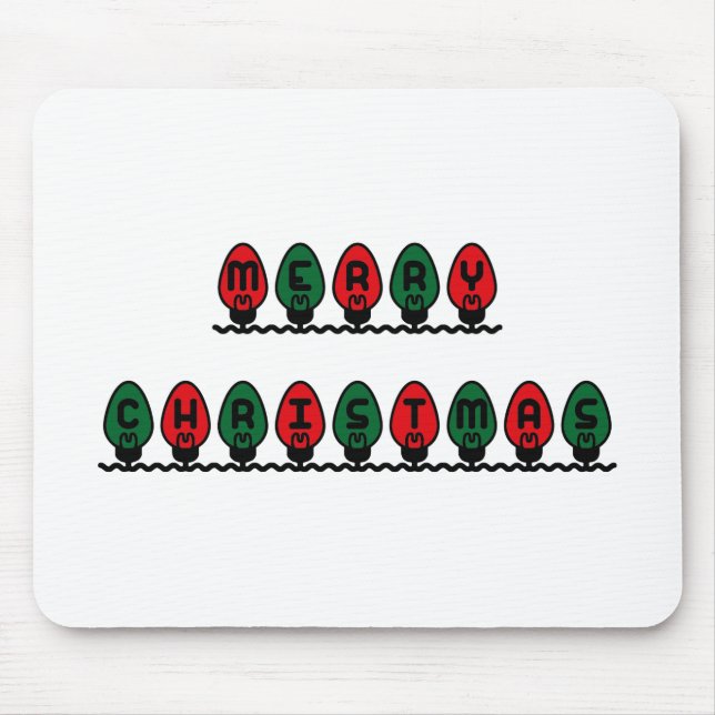 Merry Christmas Lights Mouse Pad (Front)