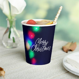 Merry Christmas Lights Paper Cups