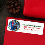 Merry Christmas Lights Photo Cute Return Address Label<br><div class="desc">This cute Merry Christmas family return address label features a bright,  beautiful strand of Xmas lights framing your kids photograph in a festive circle. Customize your own message in red and green for a colorful holiday card accessory.</div>