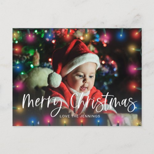 Merry Christmas Lights Photo Postcard