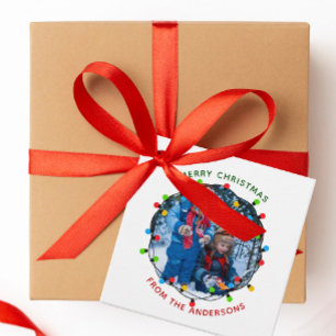 Merry Christmas Lights Photo Red Green From Favor Tags