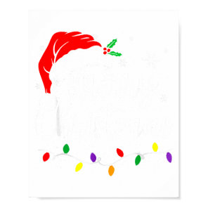 Merry Christmas Lights Red Santa Hat Xmas Family M Poster