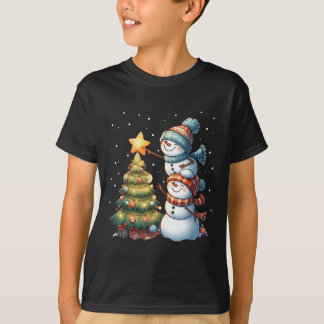 Merry Christmas Lights Red Santa Hat Xmas Family M T-Shirt