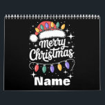 Merry Christmas Lights Santa Hat Personalized Gift Calendar<br><div class="desc">Merry Christmas Lights Santa Hat Personalized Xmas Family</div>