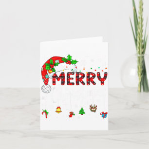 Merry Christmas Lights Santa Hat Xmas Family Match Card
