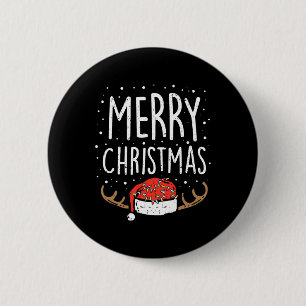 Merry Christmas Lights Santa Hat Xmas Family Men W Button