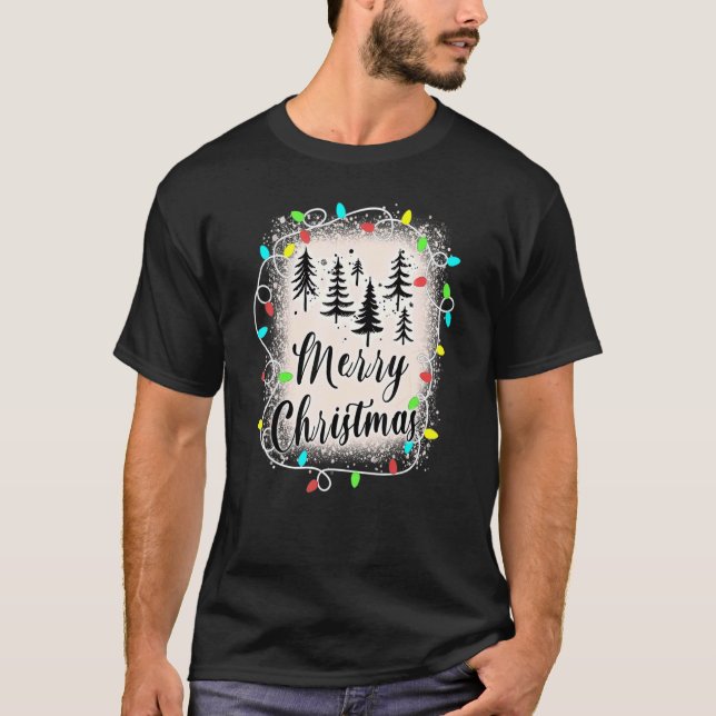 Merry Christmas Lights Up Matching Family Xmas T-Shirt (Front)
