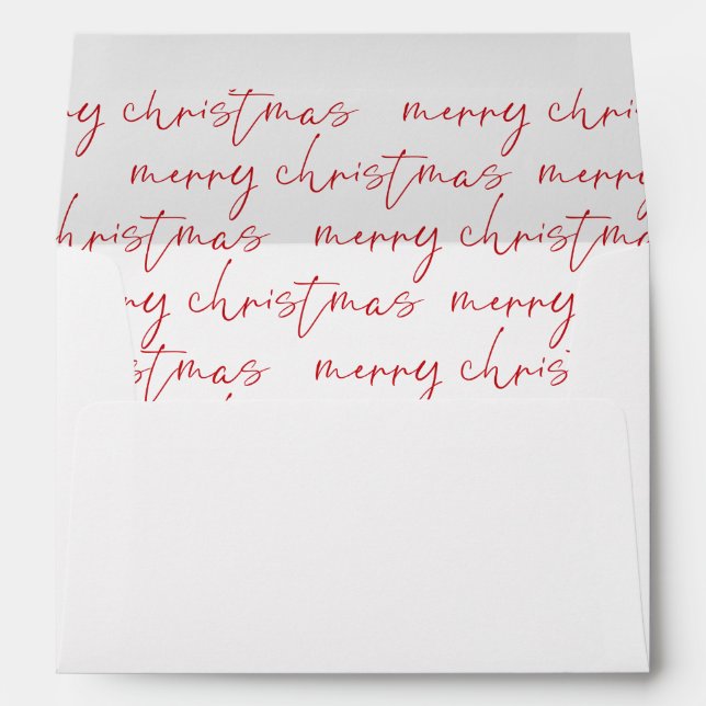 Merry Christmas Lined Envelope (Back (Bottom))