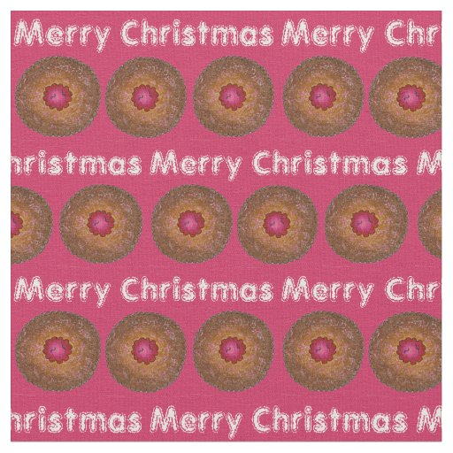 Merry Christmas Linzer Torte Cookie Holiday Baking Fabric