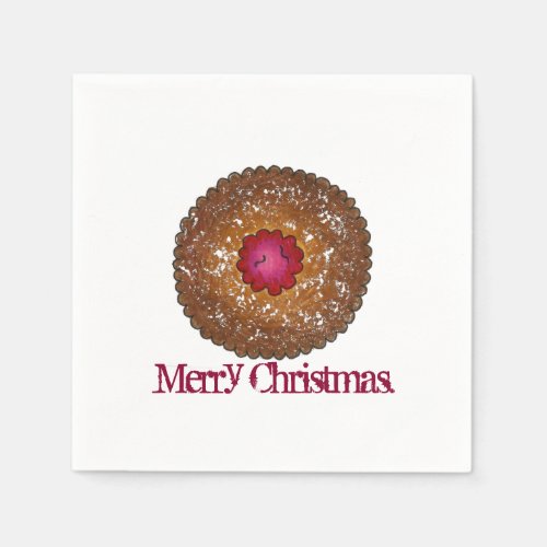 Merry Christmas Linzer Torte Cookie Holiday Party Paper Napkins