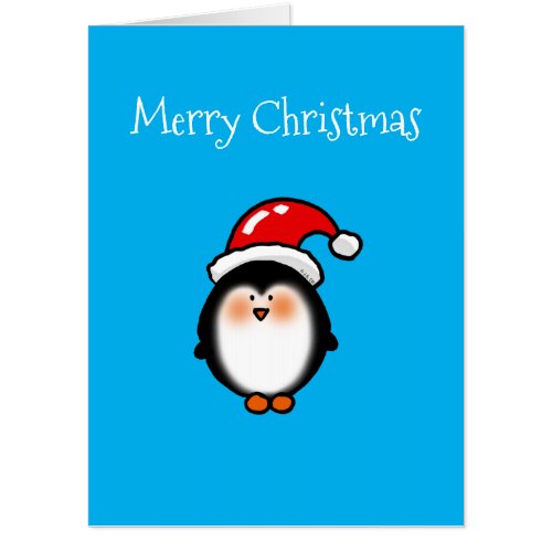 merry christmas littel winter penguin card