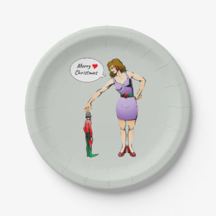 Merry Christmas Little Elf Paper Plates