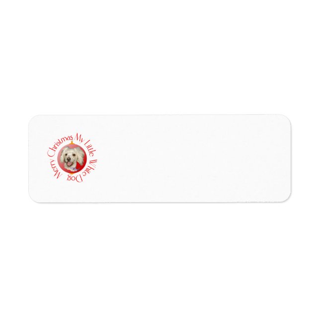 Merry Christmas Little White Dog Poodle / Bichon Label (Front)