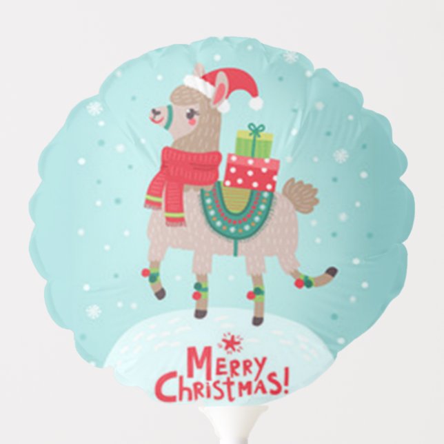 Merry Christmas Llama Balloon (Front)