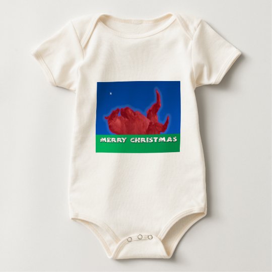 Merry Christmas Llama Rolls in Dirt Bath Baby Bodysuit