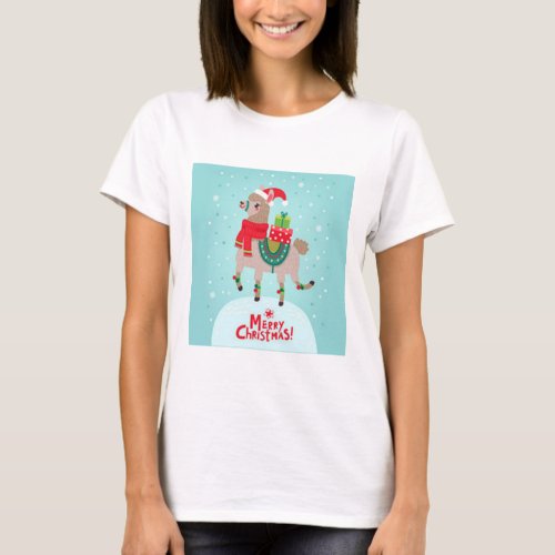 Merry Christmas Llama T_Shirt