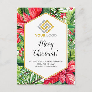 Merry Christmas Logo Business Postcard