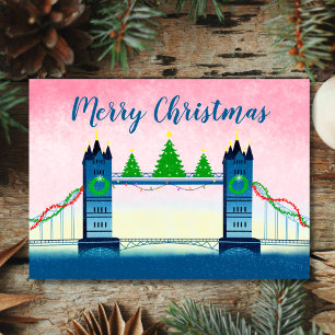 Merry Christmas London Tower Bridge Card