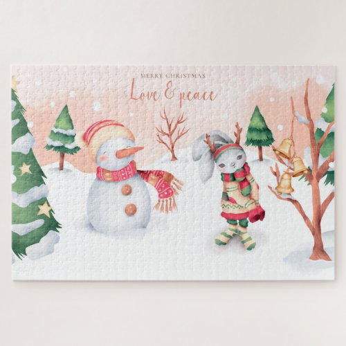 Merry Christmas Love and Peace  Jigsaw Puzzle