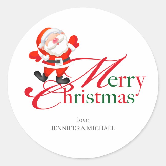 Merry Christmas Love Classic Round Sticker