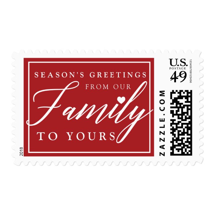 Merry Christmas Love from our Family to Yours Postage Stamp | Zazzle