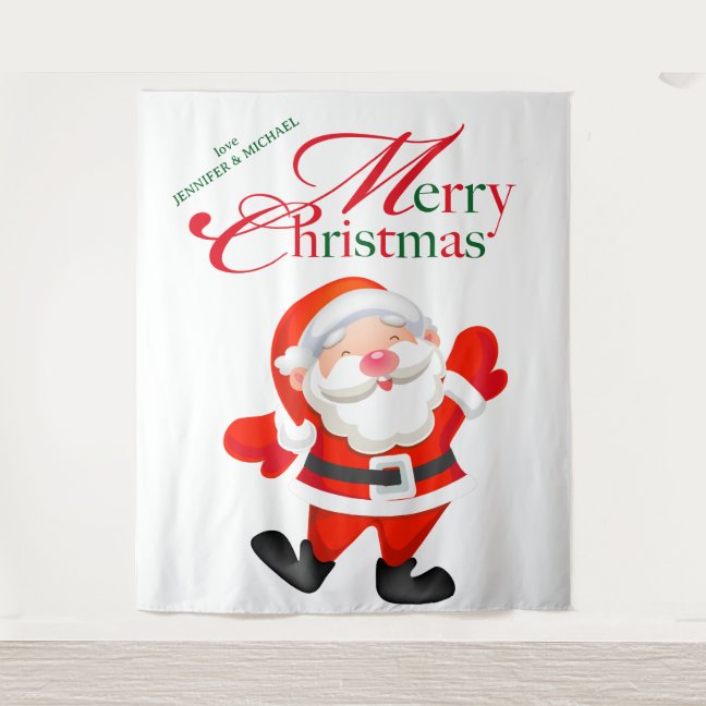 Merry Christmas Love Funny Santa Backdrop