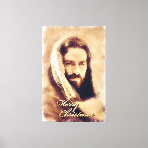 Merry Christmas Love Jesus Wrapped Canvas