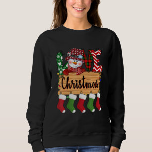 Merry Christmas Love  Snowman Buffalo Red Plaid So Sweatshirt