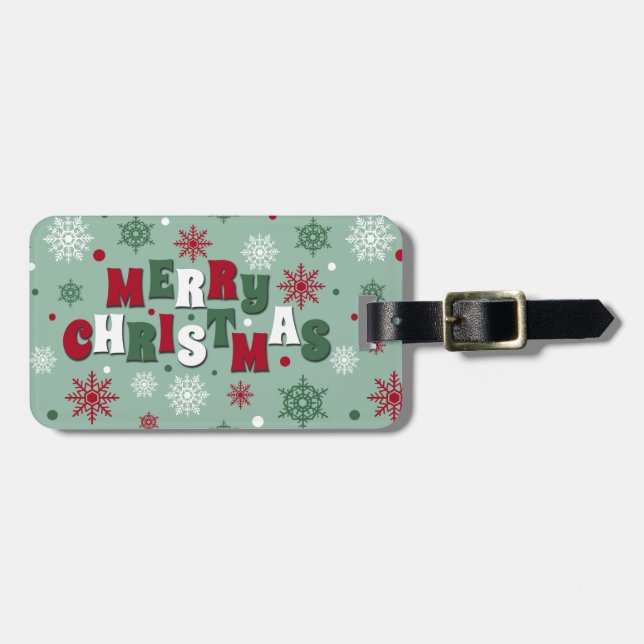 Merry Christmas Luggage Tag (Front Horizontal)