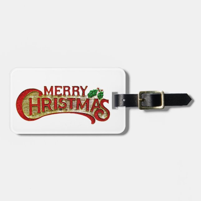 Merry Christmas Luggage Tag (Front Horizontal)