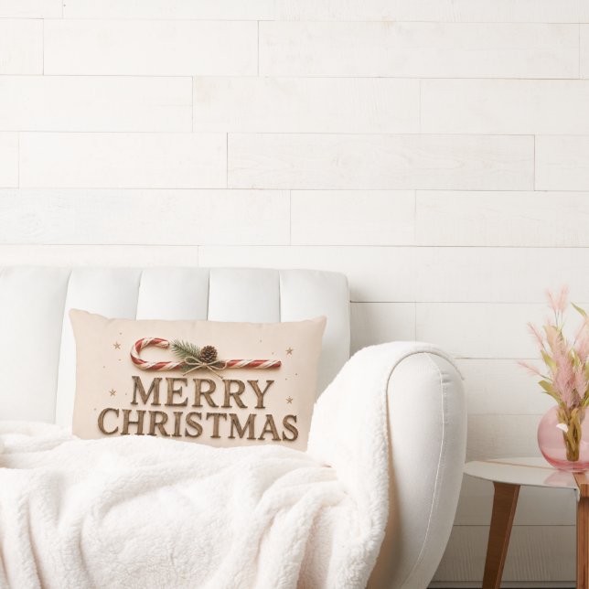 MERRY CHRISTMAS LUMBAR PILLOW (Couch)